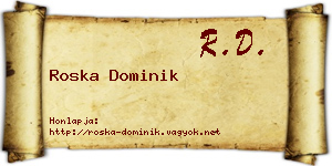Roska Dominik névjegykártya